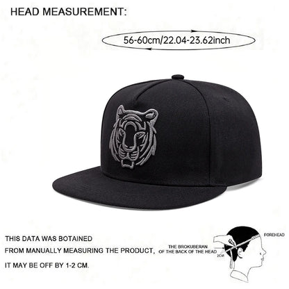 Creative Animal Embroidery Flat Edge Snapback Cap