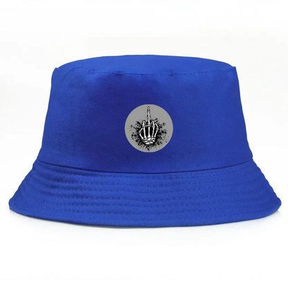 Unisex Hand Gesture Print Cotton Bucket Hat