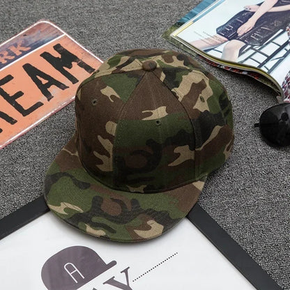 Fashion Camouflage Flat Brim Snapback Baseball Hat