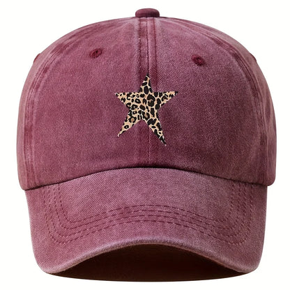 Leopard Star Retro Print Baseball Cap