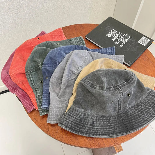 Unisex Washed Denim Bucket Hat