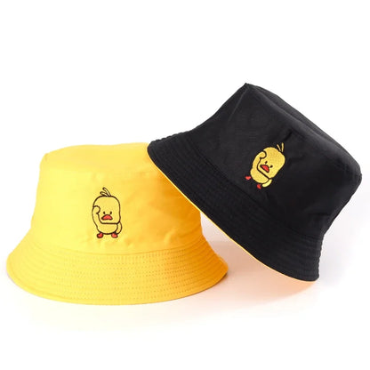 Reversible Duck Print Summer Travel Bucket Hat