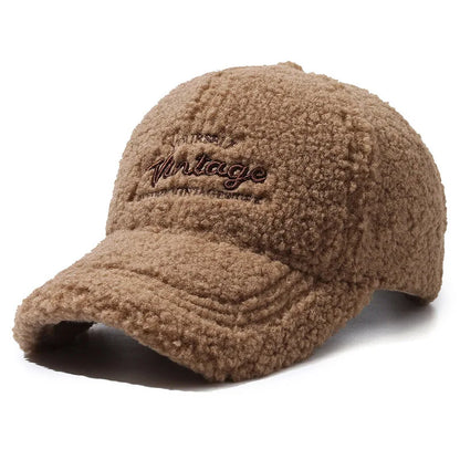 Trendy Lambswool Windproof Women Baseball Cap