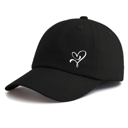 Minimalist Heart Print Retro Dad Baseball Cap