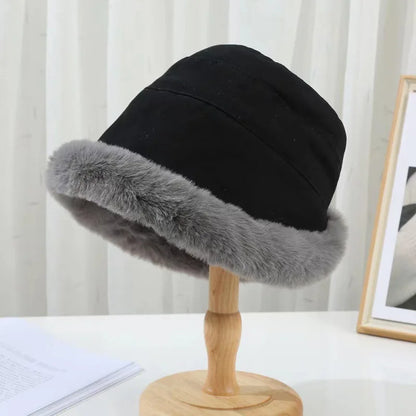 Wool Wide Brim Vintage Bucket Hat