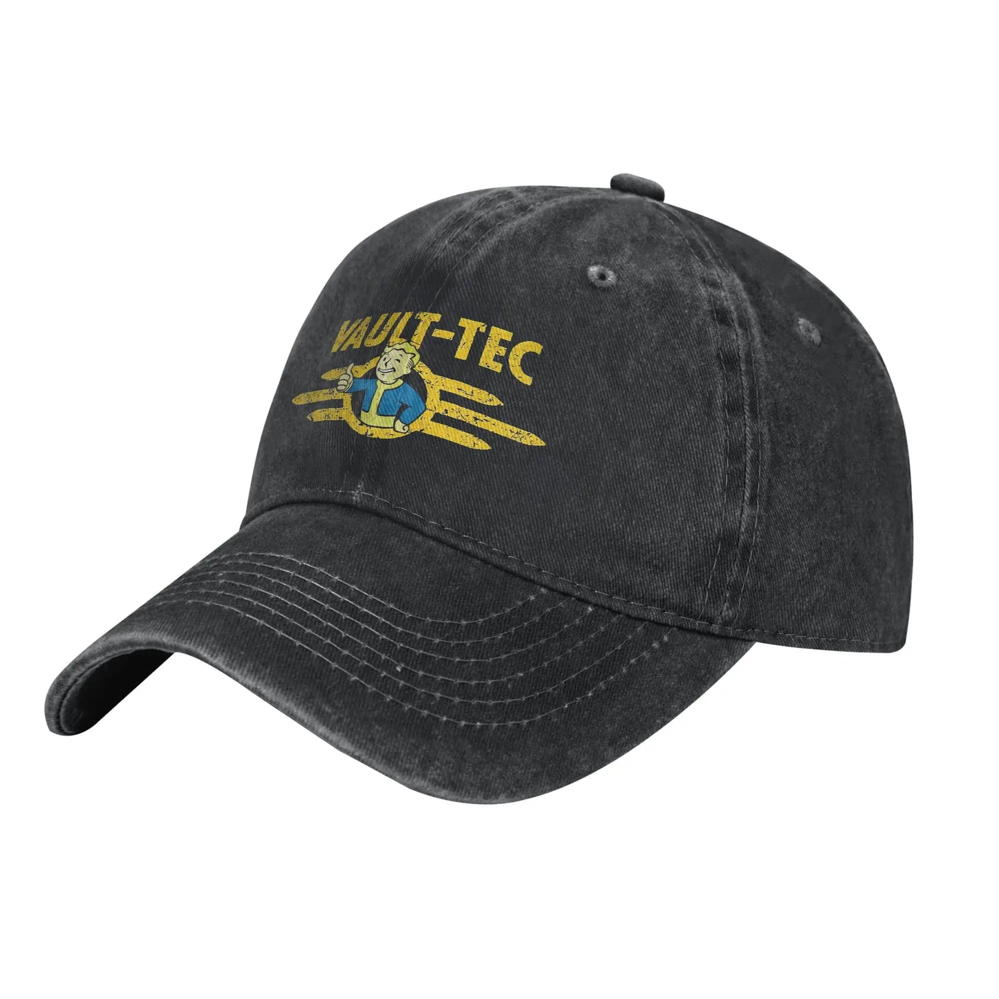 Vault Tec Distressed Denim Snapback Adjustable Baseball Cap