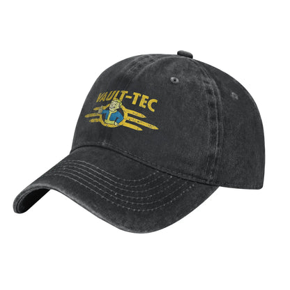 Vault Tec Distressed Denim Snapback Adjustable Baseball Cap