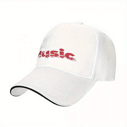 Vintage Music Print Baseball Cap