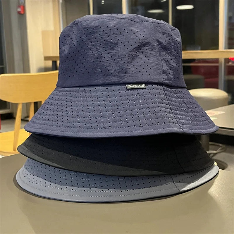 Summer Mesh UV Windproof Lightweight Bucket Hat