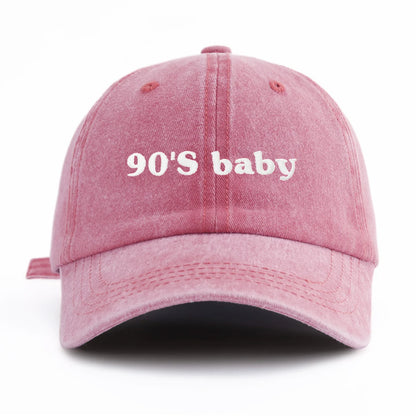 90s Baby Embroidery Washed Dad Baseball Cap