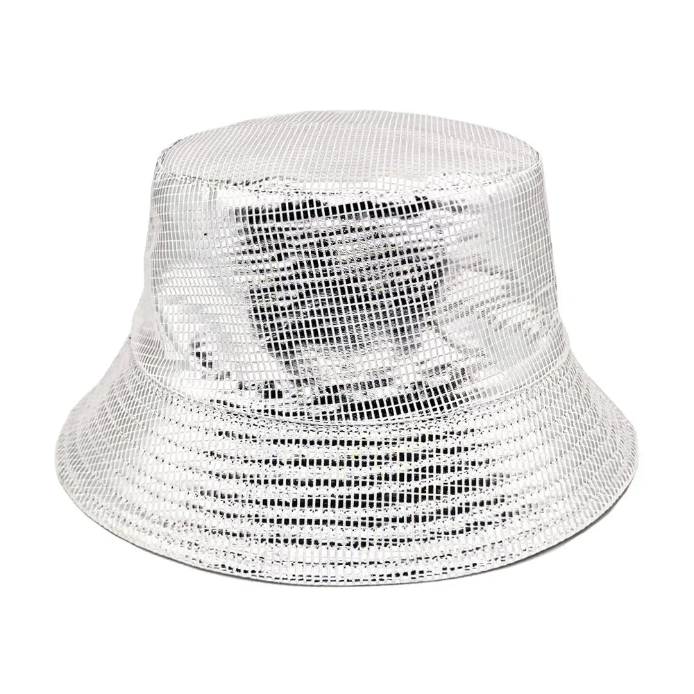 Golden Silver Plaid Bucket Hat