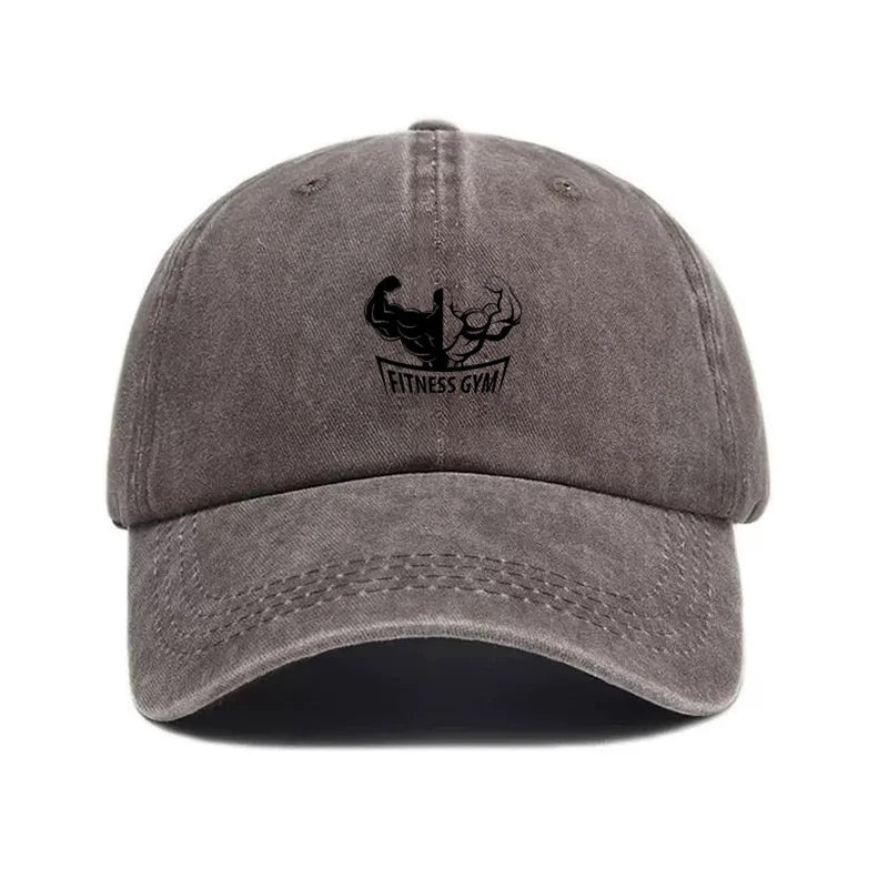 Bodybuilding Vintage Washed Cotton Gym Workout Baseball Cap