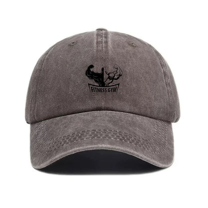 Bodybuilding Vintage Washed Cotton Gym Workout Baseball Cap
