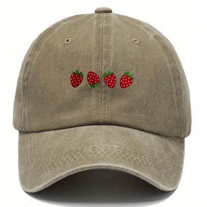 Strawberry Printed Adjustable Duckbill Baseball Hat