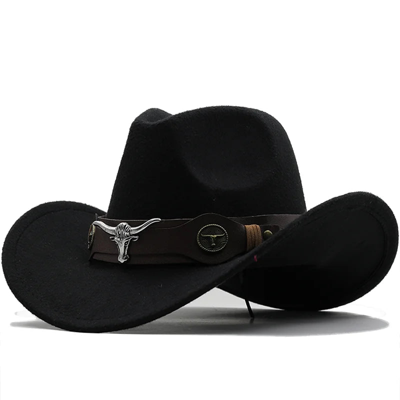 Black Wool Western Cowboy Hat