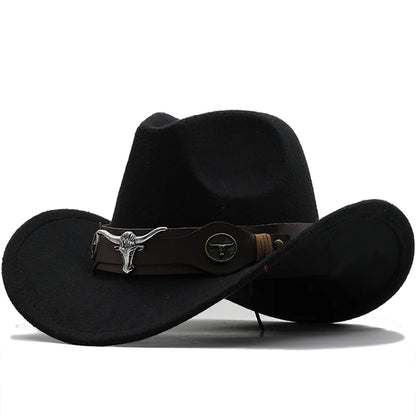 Black Wool Western Cowboy Hat