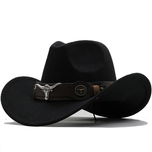 Black Wool Western Cowboy Hat