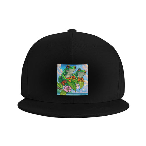 Cartoon Jungle Frogs Pattern Breathable Snapback Cap