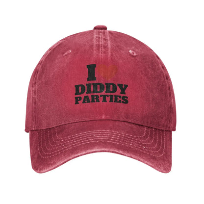 I Love Diddy Parties Washed Trucker Baseball Cap