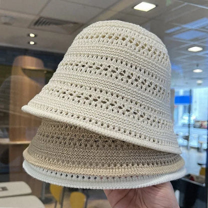 Women Hollow Dome Breathable Summer Bucket Hat