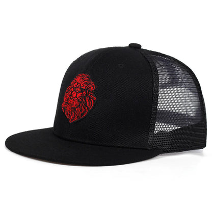 Unisex Lion Head Embroidery Hip-hop Net Hat