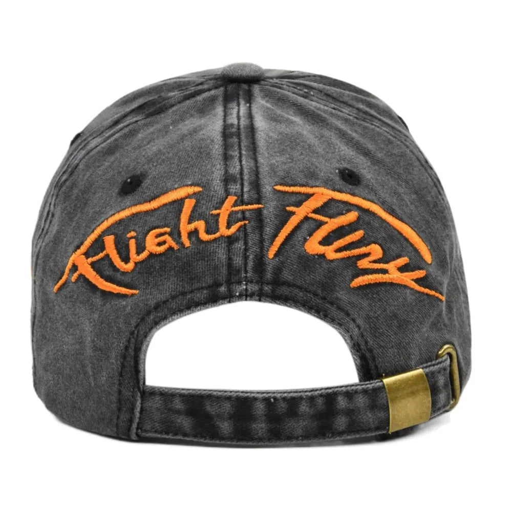 Washed Cotton Eagle Eye Embroidered Vintage Baseball Cap