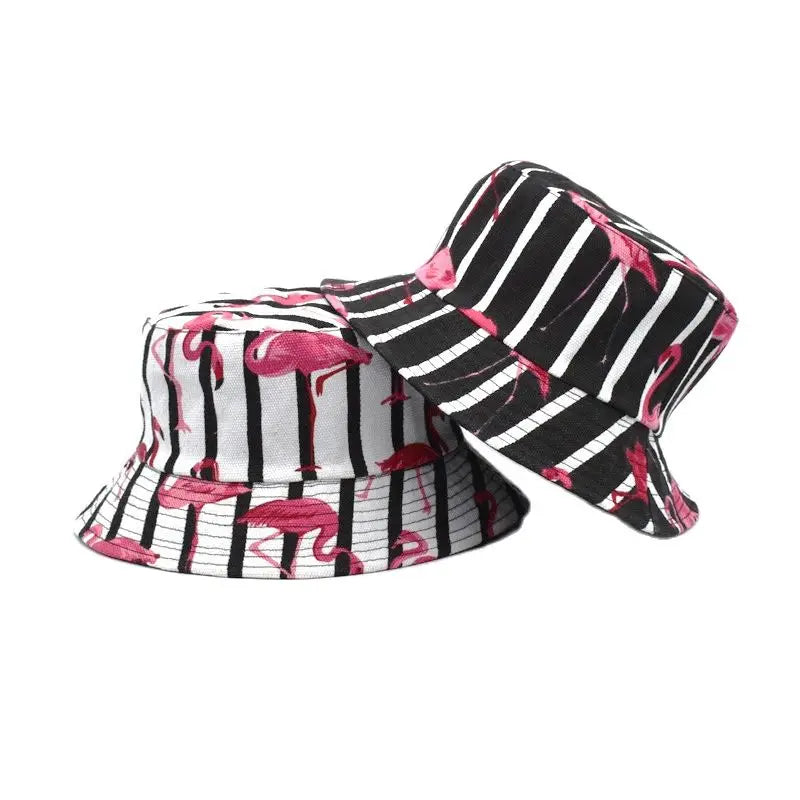 Flamingo Printed Double Sided Bucket Hat