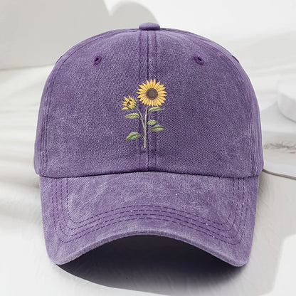 Retro Sunflower Pattern Dad Baseball Hat