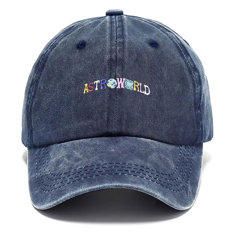 Astro Style Embroidery Vintage Cotton Baseball Cap