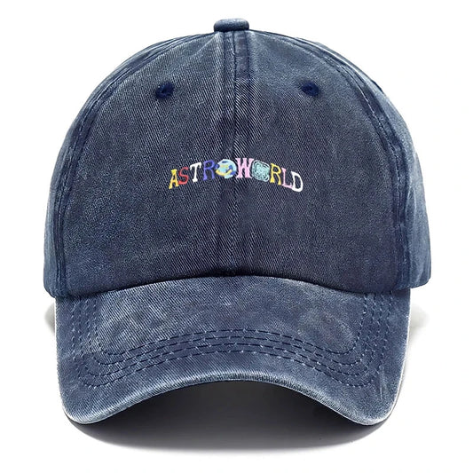Astro Style Embroidery Vintage Cotton Baseball Cap