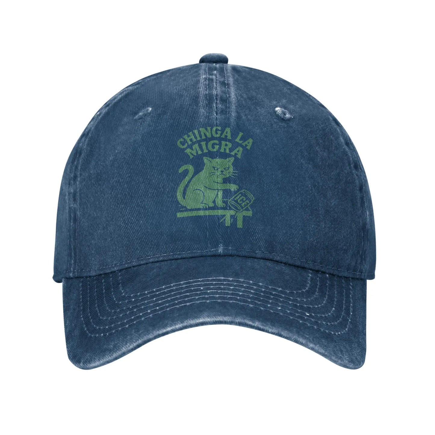 Vintage Distressed Chinga-La-Migra Cat Baseball Cap