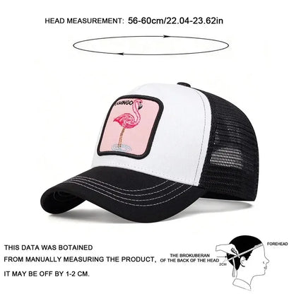 Unisex Flamingo Patch Embroidery Baseball Net Caps