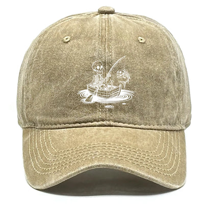 Fishing Skulls Washed Cotton Snapback Caps
