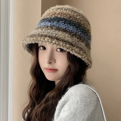 Winter Faux Fur Plush Thick Warm Bucket Hat