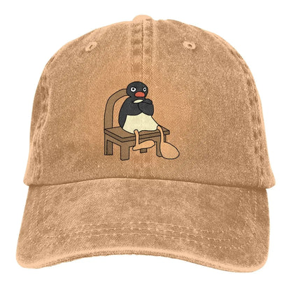 Angry Pingu Pure Color Penguin Dad Hat