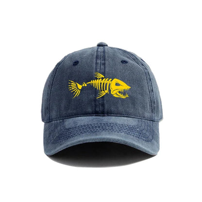 Fishbone Distressed Dad Baseball Cap