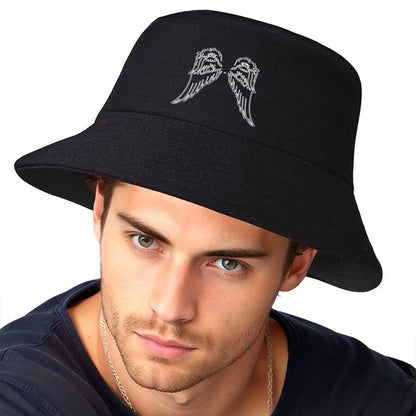 Angel Wings Line Art Graphic Winter Style Bucket Hat