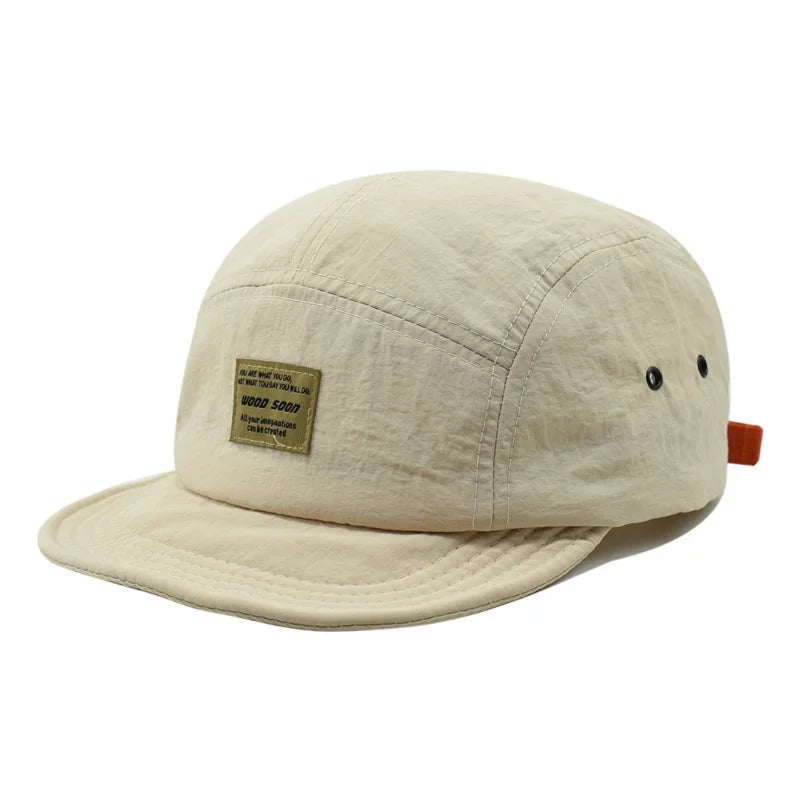 Fashion 5 Panel Quick Dry Flat Brim Baseball Cap