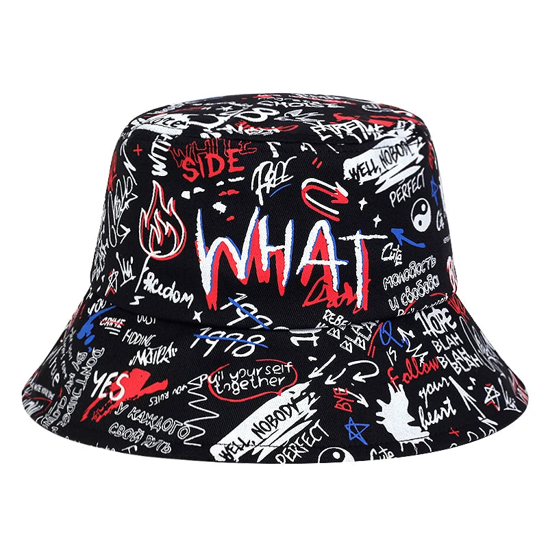 Summer Graffiti Bucket Hat Unisex Fishing Sun Cap