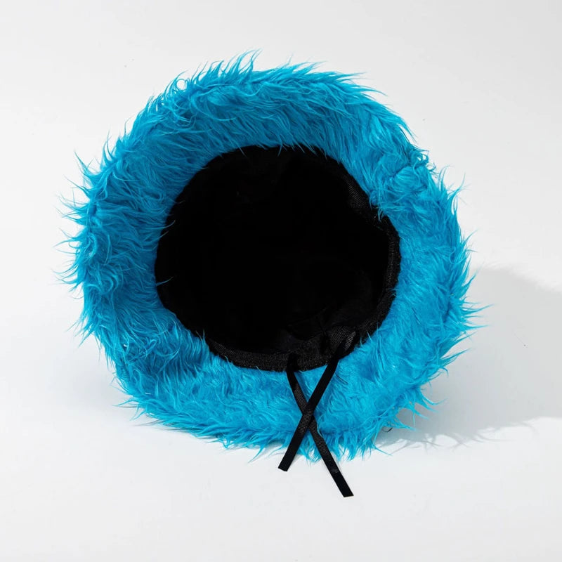 Leopard Fur Plush Autumn Winter Bucket Hat