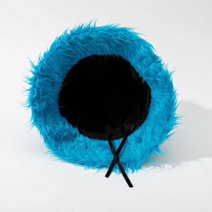 Leopard Fur Plush Autumn Winter Bucket Hat
