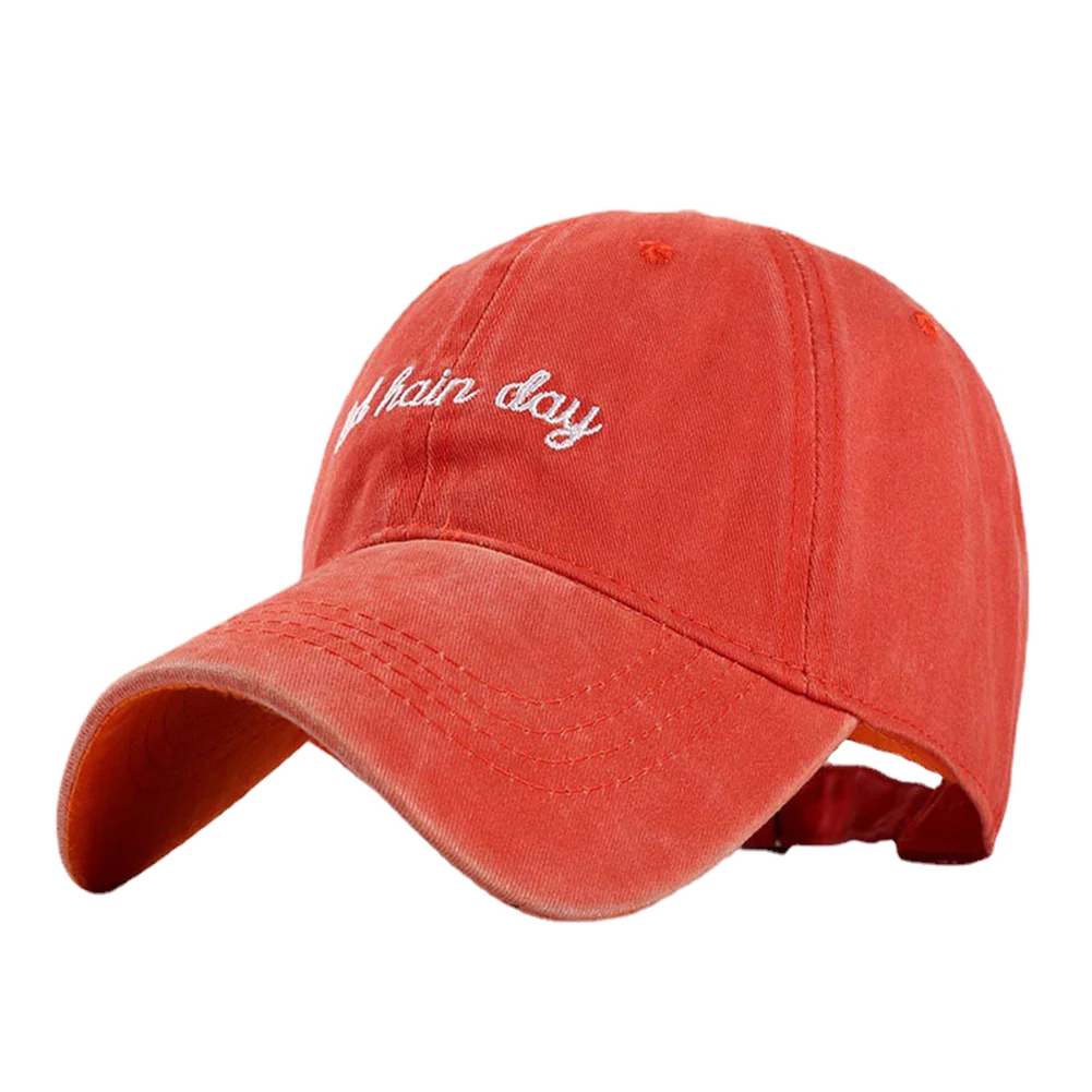 Bad Hair Day Letter Embroidery Washed Baseball Cap