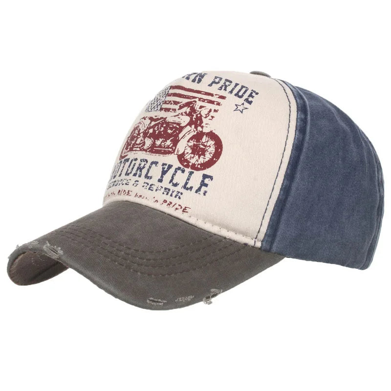 Motorcycle Embroidered Hip Hop Snapback Cap