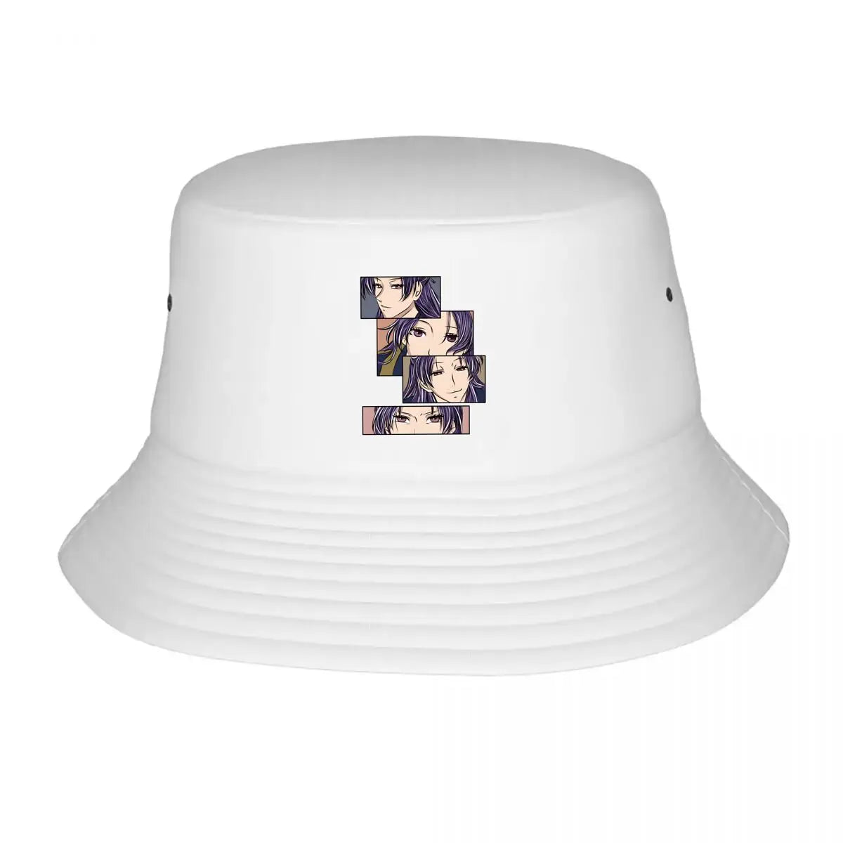 Anime Purple Haired Character Panel Bucket Hat
