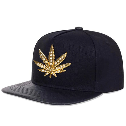 Unisex Maple Leaf Label Leather Hip-hop Hats