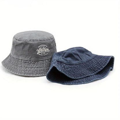 Retro Washed Distressed Vintage Outdoor UV Protection Bucket Hat