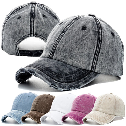 Washed Cotton High-Quality Denim Plain Unisex Baseball Cap