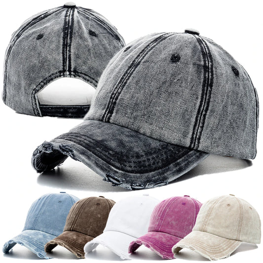 Washed Cotton High-Quality Denim Plain Unisex Baseball Cap
