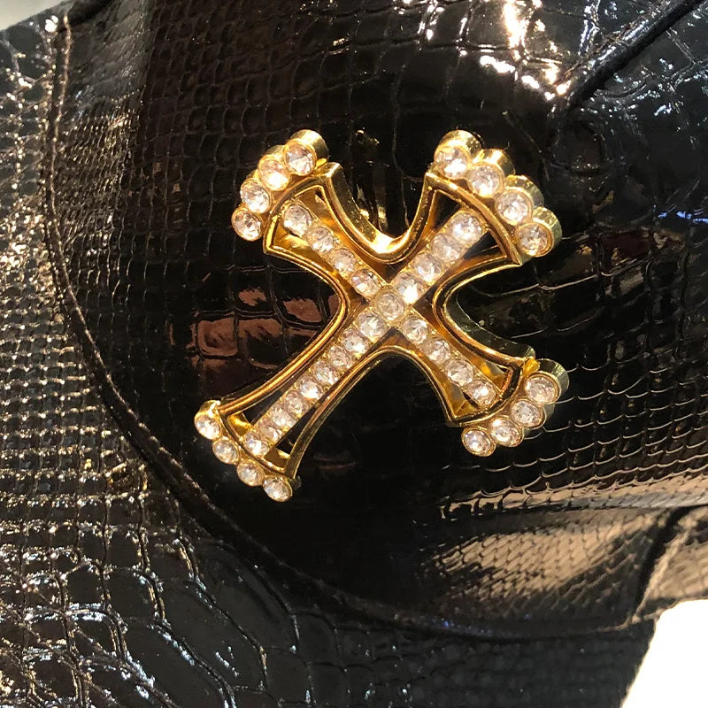 Leather Hip Hop Snapback Cap