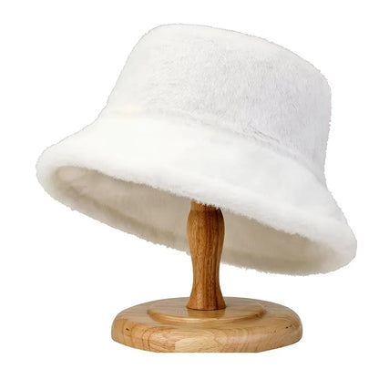 Korean Lamb Faux Fur Winter Bucket Hat